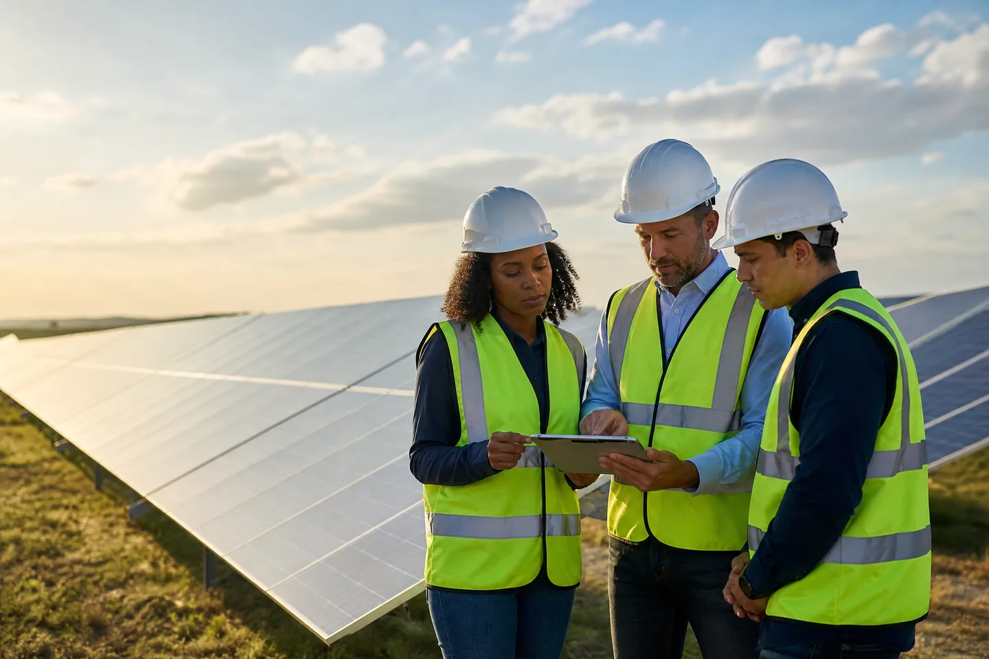 Hachimantai team reviewing renewable energy project