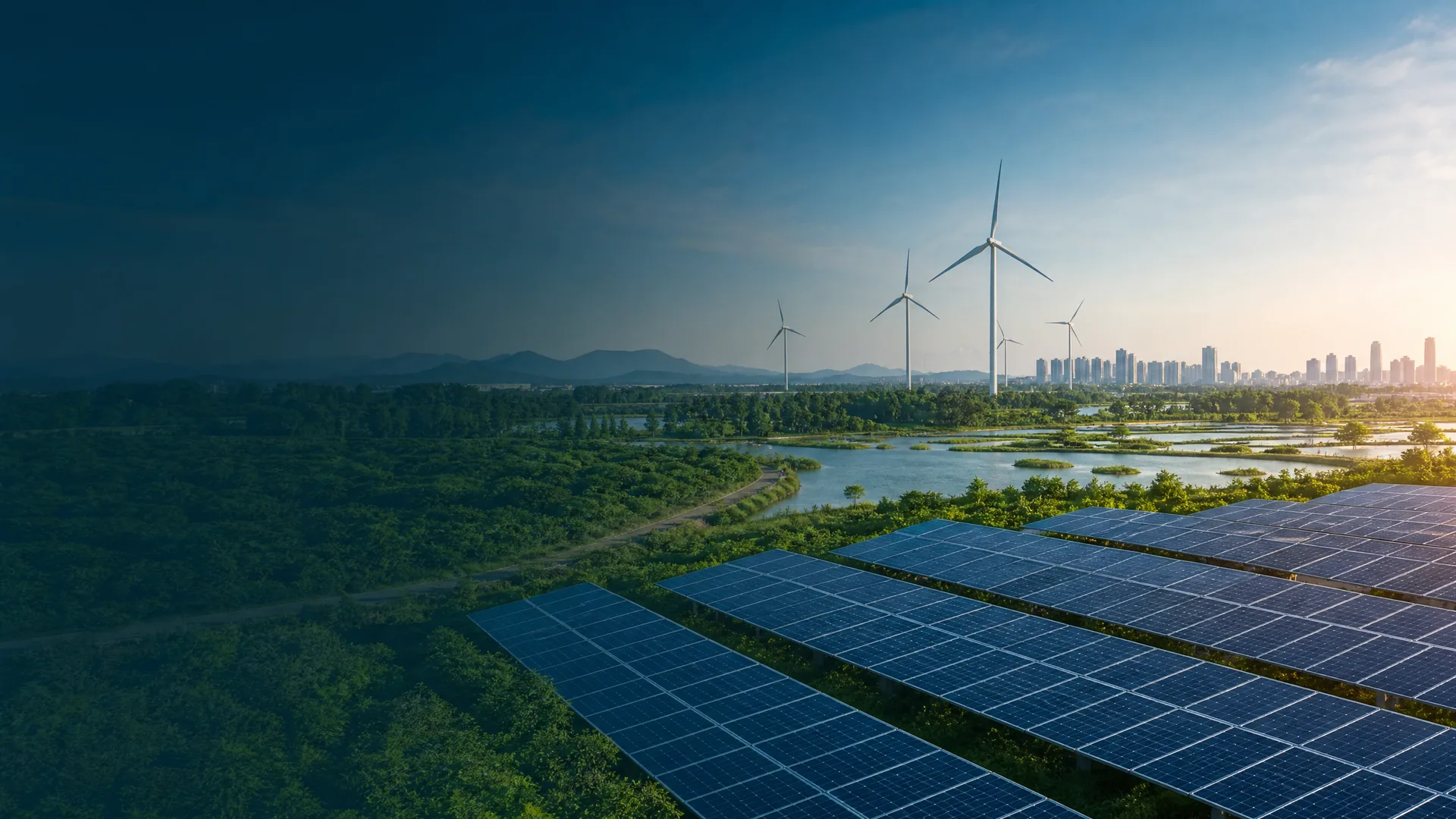Sustainable city of the future with renewable energy